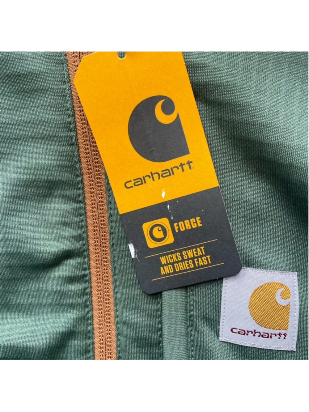 Carhartt Boys Full Zip Hoodie Youth Medium Green Lightweight Sweatshirt NWT - Picture 4 of 4